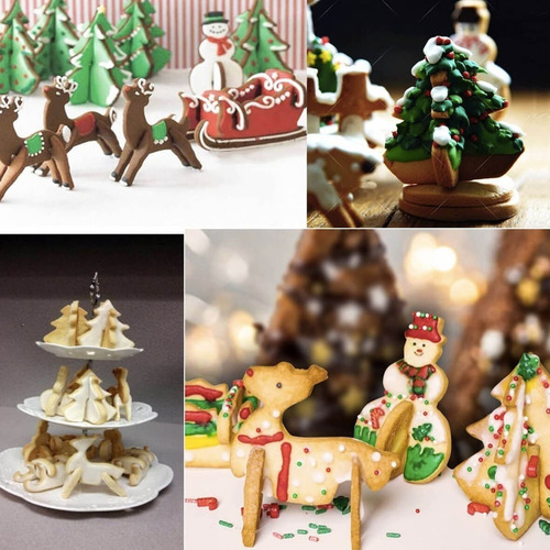 Cortador Biscoito Natal Casa 3d Moldes Cortadores Inox Pasta - Imagem 9