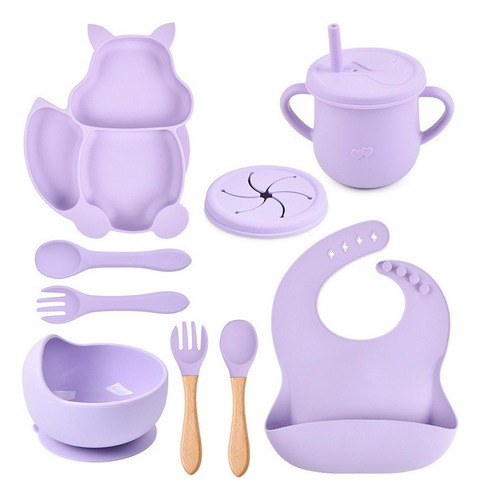 Conjunto De Talheres De Silicone Baby Squirrel De 9 Peças - Imagem 16