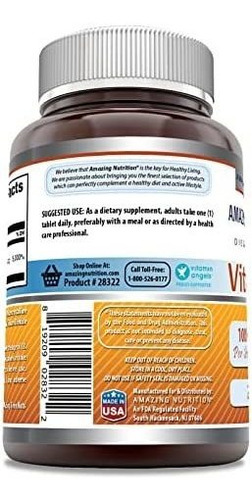 Amazing Formulas Vitamina B6 Piridoxina 100mg 250 Comprimido - Imagem 2