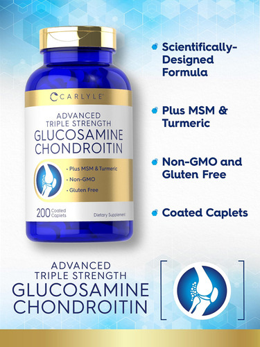 Suplemento Carlyle Glucosamina Condroitina Msm Turmeric 200c - Imagem 4