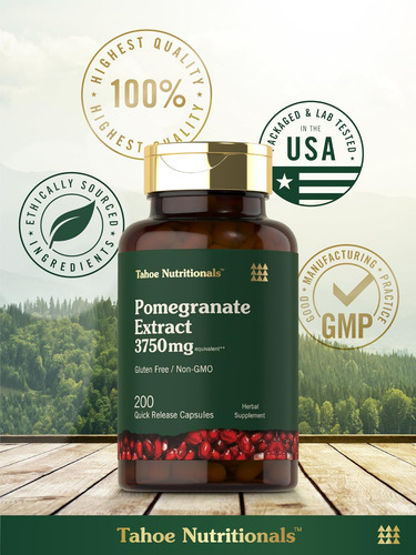 Extrato De Romã Tahoe Nutritionals | 200 Cápsulas | 3750mg | - Imagem 5