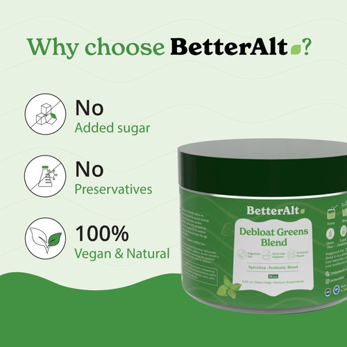 Better Alt Greens Powder, Detox & Debloat Com 15 Super Green - Imagem 5