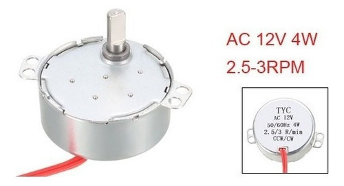 Motor Síncrono Ca 12v 2,5-3 Rpm 50-60hz Cw/ccw 4w - Imagem 5