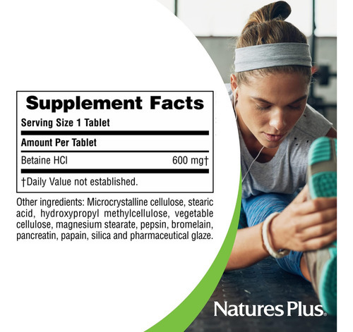 Natures Plus Betaine Hcl (cloridrato) - 600 Mg, 90 Comprimid - Imagem 5
