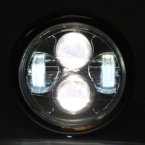 Farol De Motocicleta Led Retrô De Alumínio Vintage Universal - Imagem 2