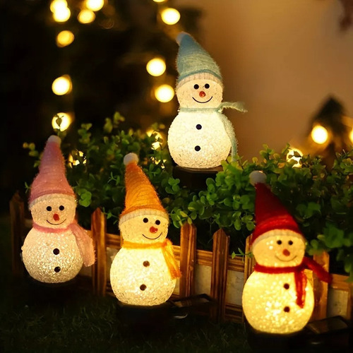 Boneco De Neve Natal Com Luzes Solares Jardim Externo 4pcs - Imagem 10