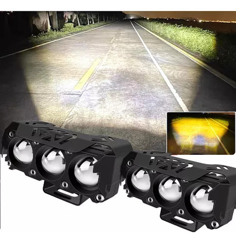 Par De Faróis De Lupa, Holofote Led, Luz Auxiliar Para Motoc - Imagem 2