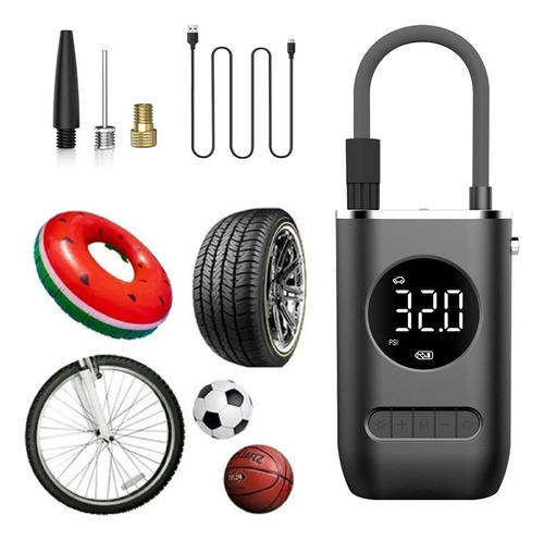Bomba Infladora De Pneus Elétrica Portátil Para Bicicleta De