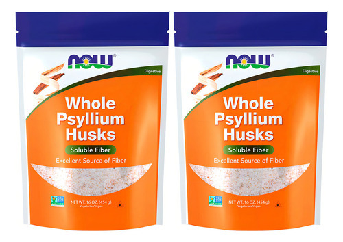 Cascas De Psyllium Now Foods Fibras Psyllium Husk 454g 2un