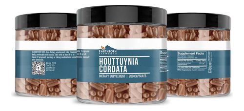 Earthborn Elements Houttuynia Cordata 200 Cápsulas, Puro E N - Imagem 3