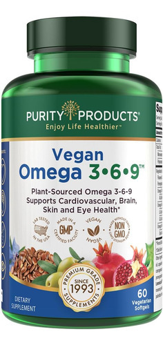 Purity Products Omega 3-6-9 Fórmula Ômega Vegana E Vegetaria