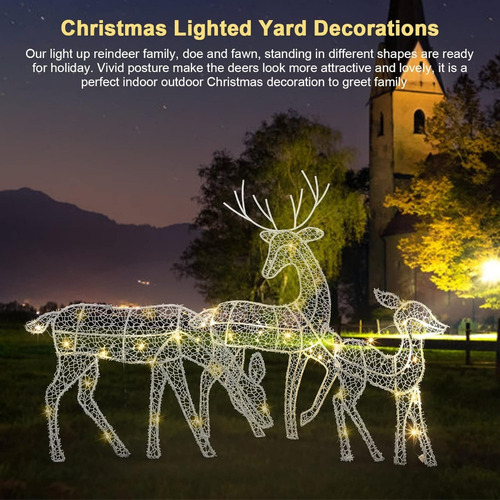 X Grande Rena De Natal* 3 Conjuntos De Iluminação De Jardim - Imagem 6