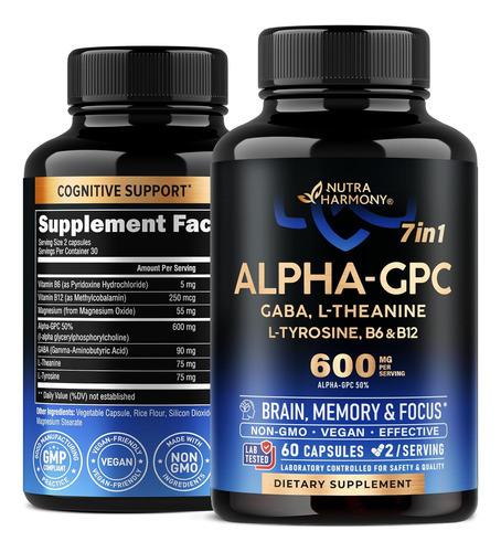 Alpha Gpc 600 Mg - Suplemento Alpha-gpc Para Foco, Memória E