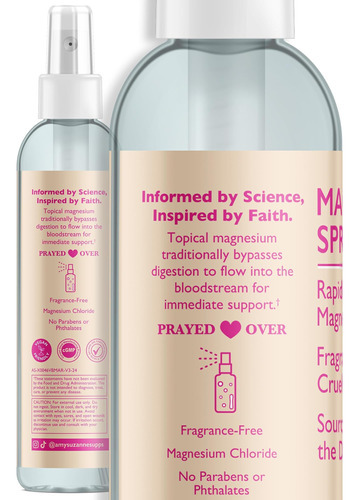 Spray De Magnésio Amy Suzanne - Cloreto De Magnésio Puro, Se - Imagem 7