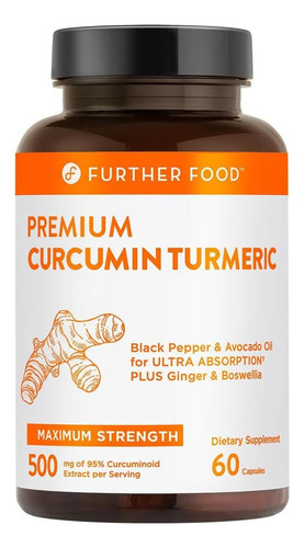 Further Food Premium Curcumina Cúrcuma, Força Máxima, 500 Mg