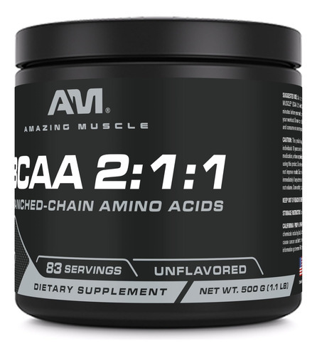 Amazing Muscle Bcaa Amino Suplemento | 2: 1: 1 Razão De Amin - Imagem 2