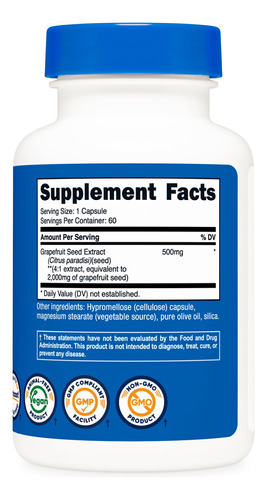 Suplemento Nutricost Extrato De Semente De Toranja 2.000 Mg - Imagem 5
