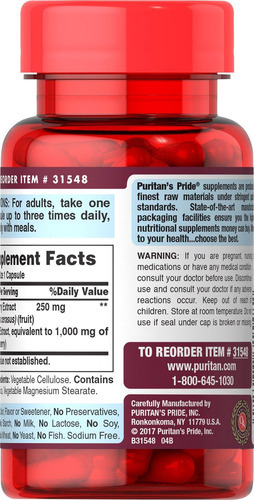 Extrato De Cereja Azeda Puritans Pride 1000 Mg