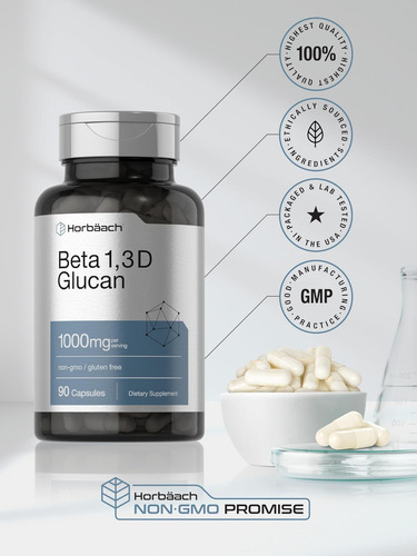 Horbäach Beta Glucano 1 3d 1000 Mg | 90 Cápsulas | Beta 1,3, - Imagem 6