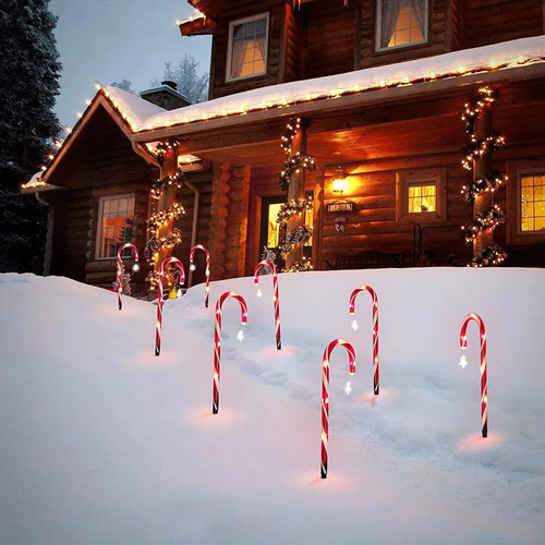 8 Peças De Luzes Solares De Natal Para Decoração De Jardim - Imagem 5