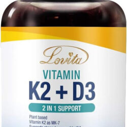 Lovita Vitamina K2 + D3, 400 Ui De Vitamina D3 Vegana E 120
