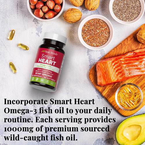 Marcas Básicas Smart Heart Omega-3 Fish Oil 1000mg - Tripla - Imagem 4