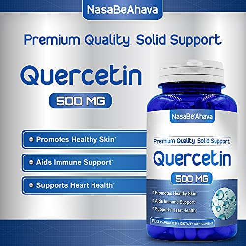 Nasabeahava Quercetina Pura 500mg Suplemento 200 Cápsulas Qu - Imagem 4