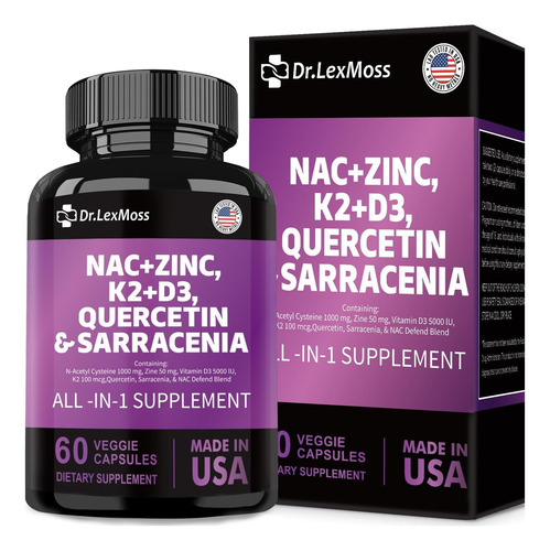 Suplemento Nac N-acetil Cisteína 1000mg Vitamina D3 K2 Zinco