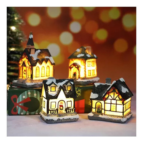6 Peças Light Up Christmas Decoration Led Miniature Home - Imagem 6