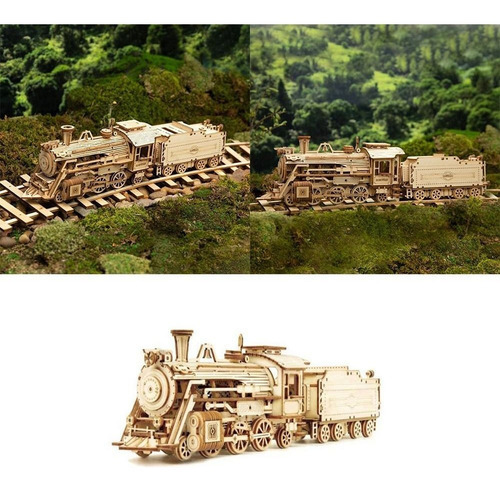 Puzzle De Madeira 3d, Trem A Vapor, Construção Em Madeira - Imagem 8