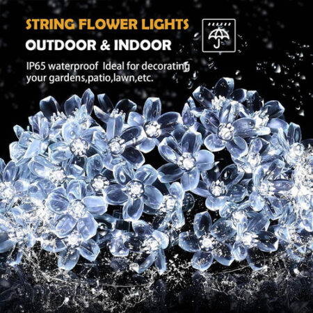 5m Luzes Natal Ao Ar Livre Luz Solar Da Corda Da Flor 20led- - Imagem 23