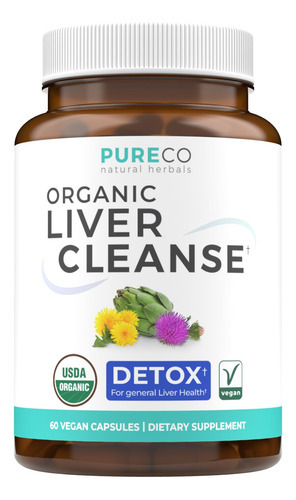 Suplemento De Limpeza Do Fígado Pure Co Detox & Repair 60 Cá
