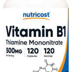 Vitamina B1 Tiamina 500mg 120 Cápsulas Nutricost