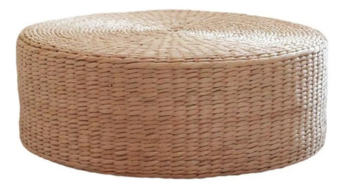 39*39cm Almofada De Assento Pufe Redondo Cor Palha