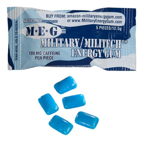 Meg - Goma De Energia Militar | 100mg De Cafeína Por Peça + - Imagem 2