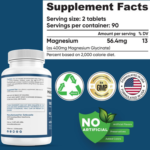 Nutrient Choice 400 Mg Glicinato De Magnésio 180 Comprimidos - Imagem 6