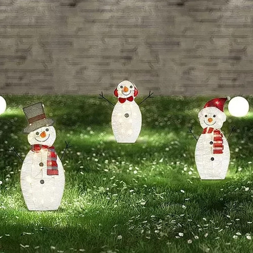 I Decoração De Boneco Natal Art Decoração Jardim Brilhante - Imagem 8