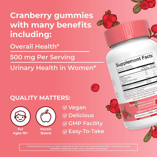 Gomas De Cranberry Orgânicas Por Maryruths | Suplemento De C - Imagem 3