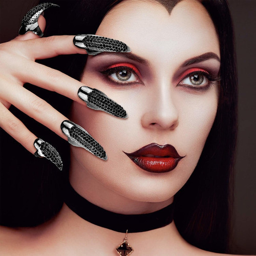 10 Peças De Fantasia De Garra De Halloween Com Anel De Unha - Imagem 2