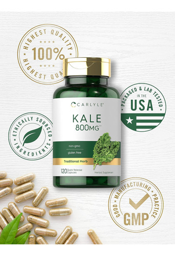 Extrato De Couve Carlyle 800mg | 120 Cápsulas | Não-ogm E Se - Imagem 4