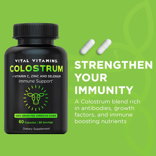 Suplemento De Colostro De Vitaminas Vitais - Cápsulas De Col - Imagem 2