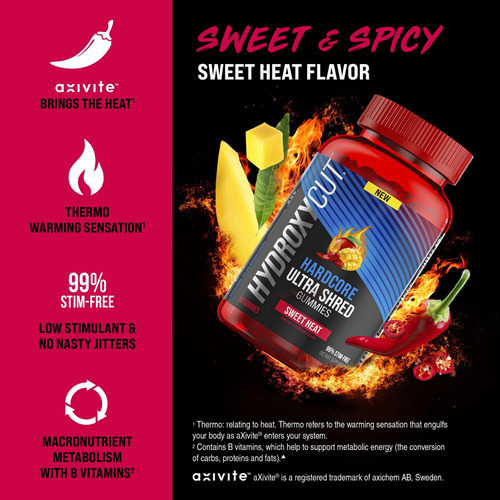 Gomas Hydroxycut Hardcore Ultra Shred, Sweet Heat - 99% Sem - Imagem 3