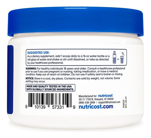 Complexo Eletrolítico Em Pó Nutricost Blue Raspberry 60 Serv - Imagem 5