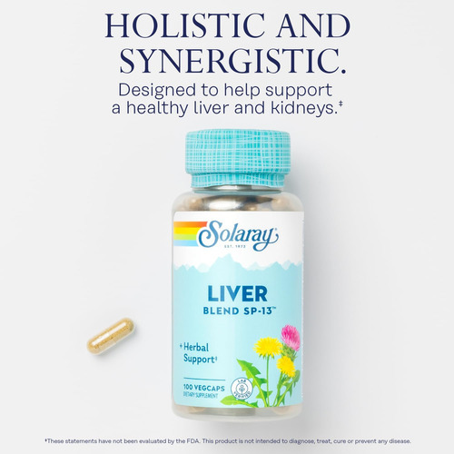 Solaray Liver Blend Sp-13, Suporte Tradicional De Desintoxic - Imagem 3