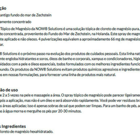 Spray Topical De Magnésio Now Foods 237ml Importado - Imagem 4