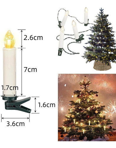 Luzes De Natal Led De 20 Unidades Luzes De Vela Para Árvore - Imagem 2