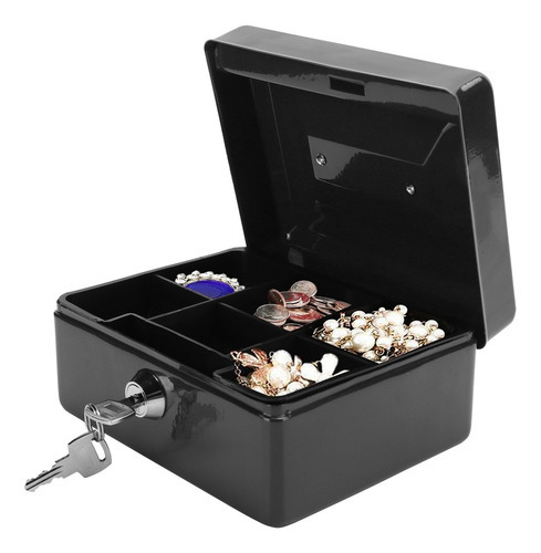 6in Mini Caixa De Dinheiro Portátil Lockable Segurança Dinhe - Imagem 9