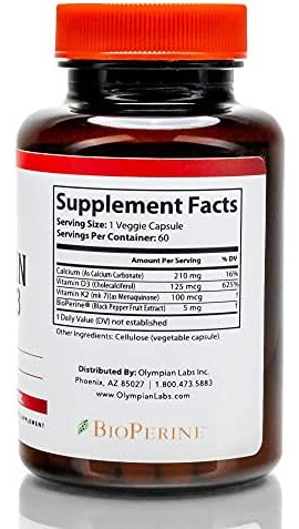 Olympian Labs Vitamina K2 + D3, 60 Porções, Suporta Sistema - Imagem 3