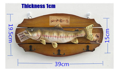 Decoração De Parede De Peixe Simulada 39x19.5x1cm - Imagem 2