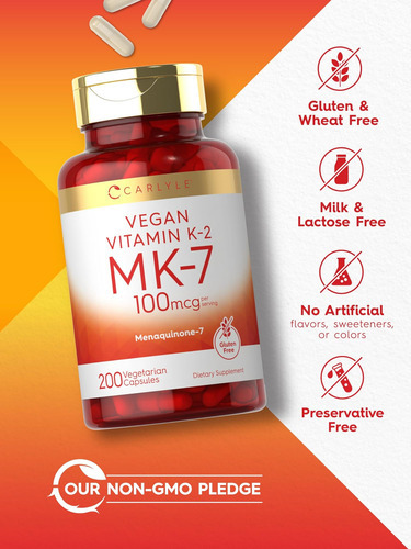 Carlyle Vitamina K2 Mk7 100mcg | 200 Cápsulas Veganas | Supl - Imagem 5